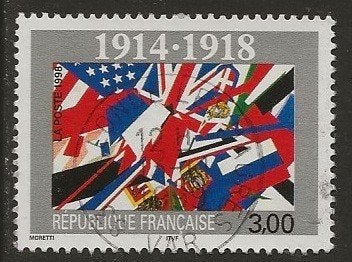 Frankrijk 105, vlaggen voor hman, Verzenden, Gestempeld