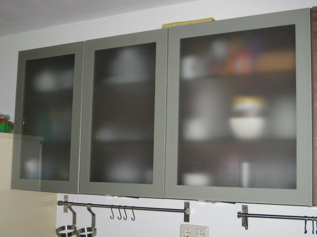 5 nieuwe keukenkastdeurtjes matglas (greeploos) + scharnier, Huis en Inrichting, Keuken | Keukenelementen, Ophalen, Minder dan 50 cm