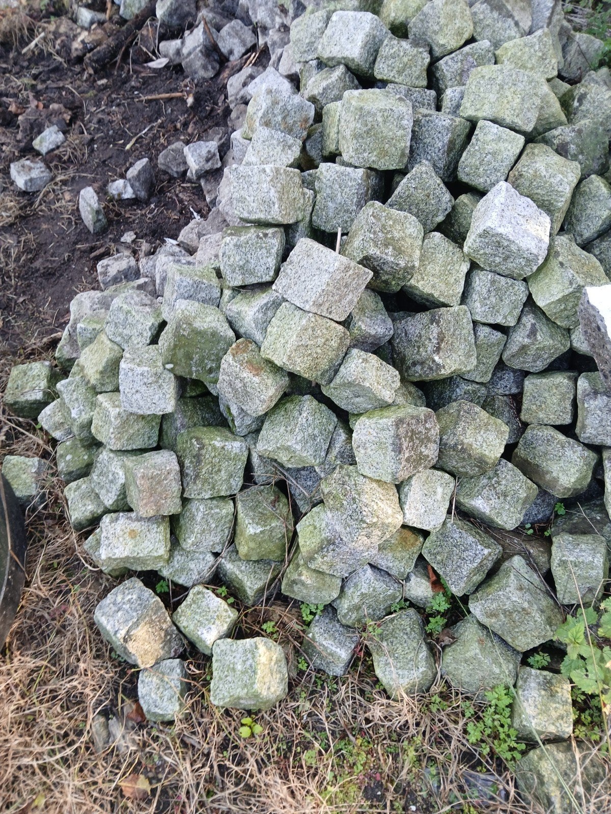 500 stuks 8x8 Portugese Kinderkopjes - Natuursteen Klinkers, Ophalen, Gebruikt, Klinkers, Natuursteen