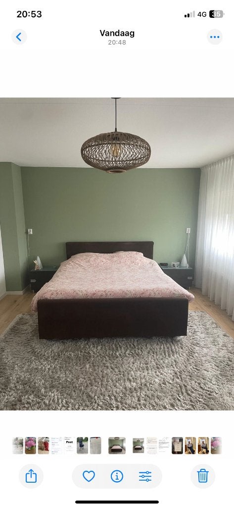 Boxspring 2 persoons, Huis en Inrichting, Slaapkamer | Boxsprings, Ophalen, Gebruikt, Bruin, 210 cm