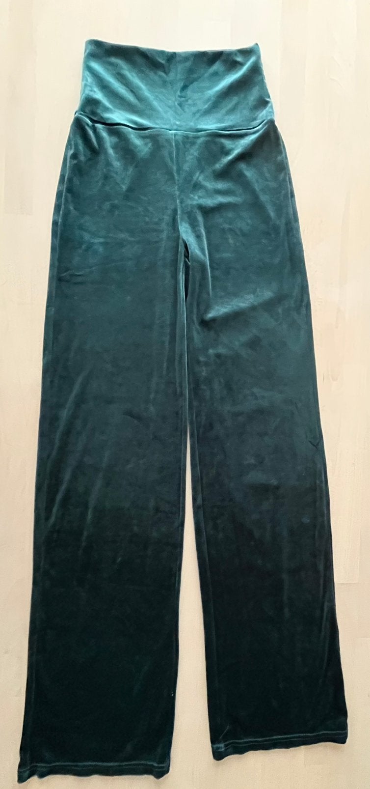 Seven Sisters blauwgroene velours broek maat XXS, Blauw, Ophalen of Verzenden, Zo goed als nieuw, Maat 34 (XS) of kleiner
