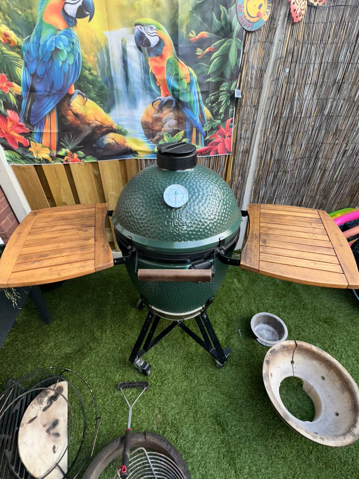 Big Green Egg Large zeer compleet., Ophalen, Gebruikt, Met accessoires