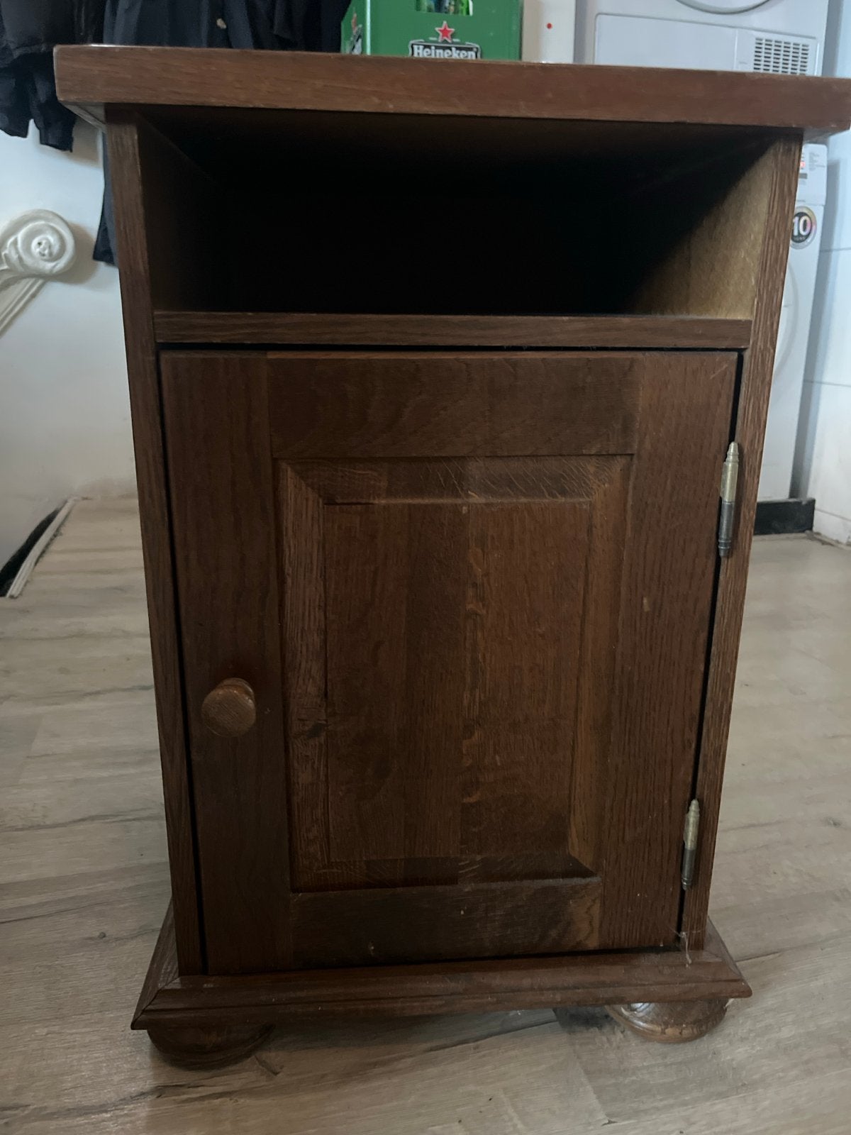 Vintage houten nachtkastje met opbergruimte, Ophalen of Verzenden