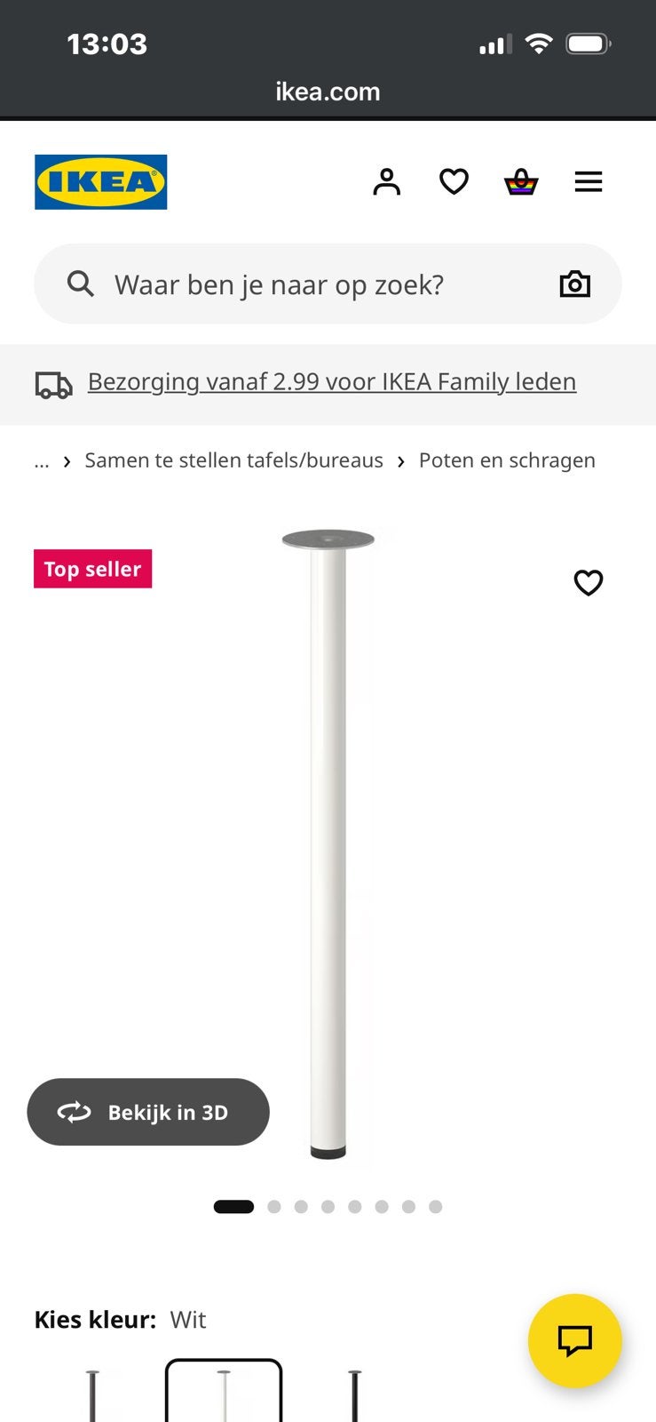 Poten bureau ikea, Ophalen, Zo goed als nieuw
