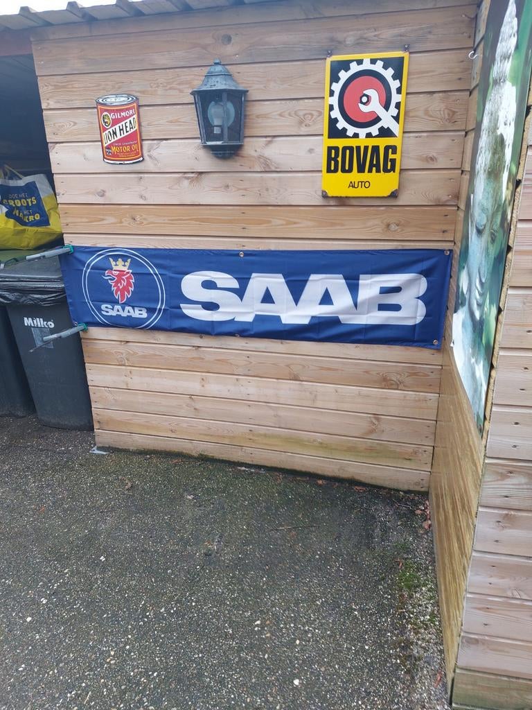 SAAB BANNER 180X45CM, Ophalen of Verzenden