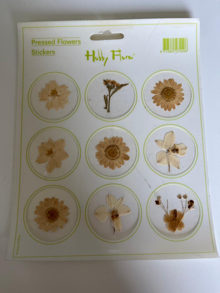 Gedroogde bloemen stickers - Crème tinten, Ophalen of Verzenden, Nieuw, Meerdere stickers
