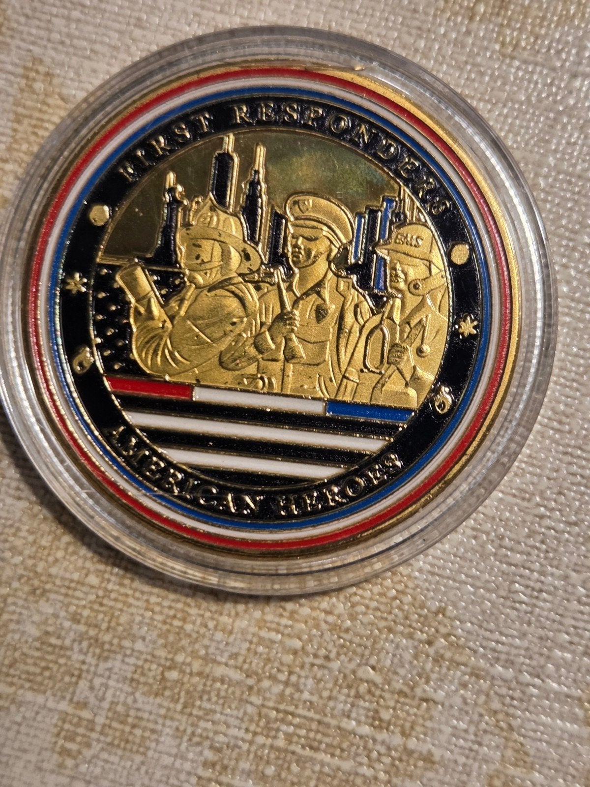 Amerikaanse First Responders Herdenkingsmunt, Postzegels en Munten, Penningen en Medailles, Ophalen of Verzenden