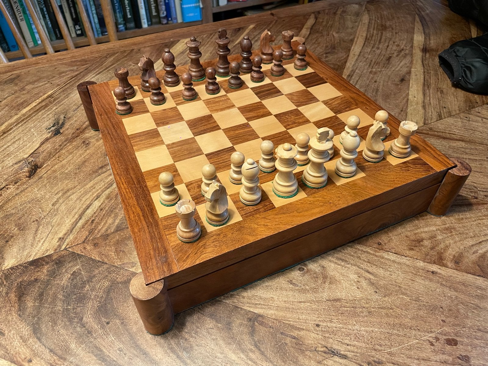 Schaakspel en Backgammon set met kaarten en dobbelstenen, Een of twee spelers, Ophalen of Verzenden, Zo goed als nieuw