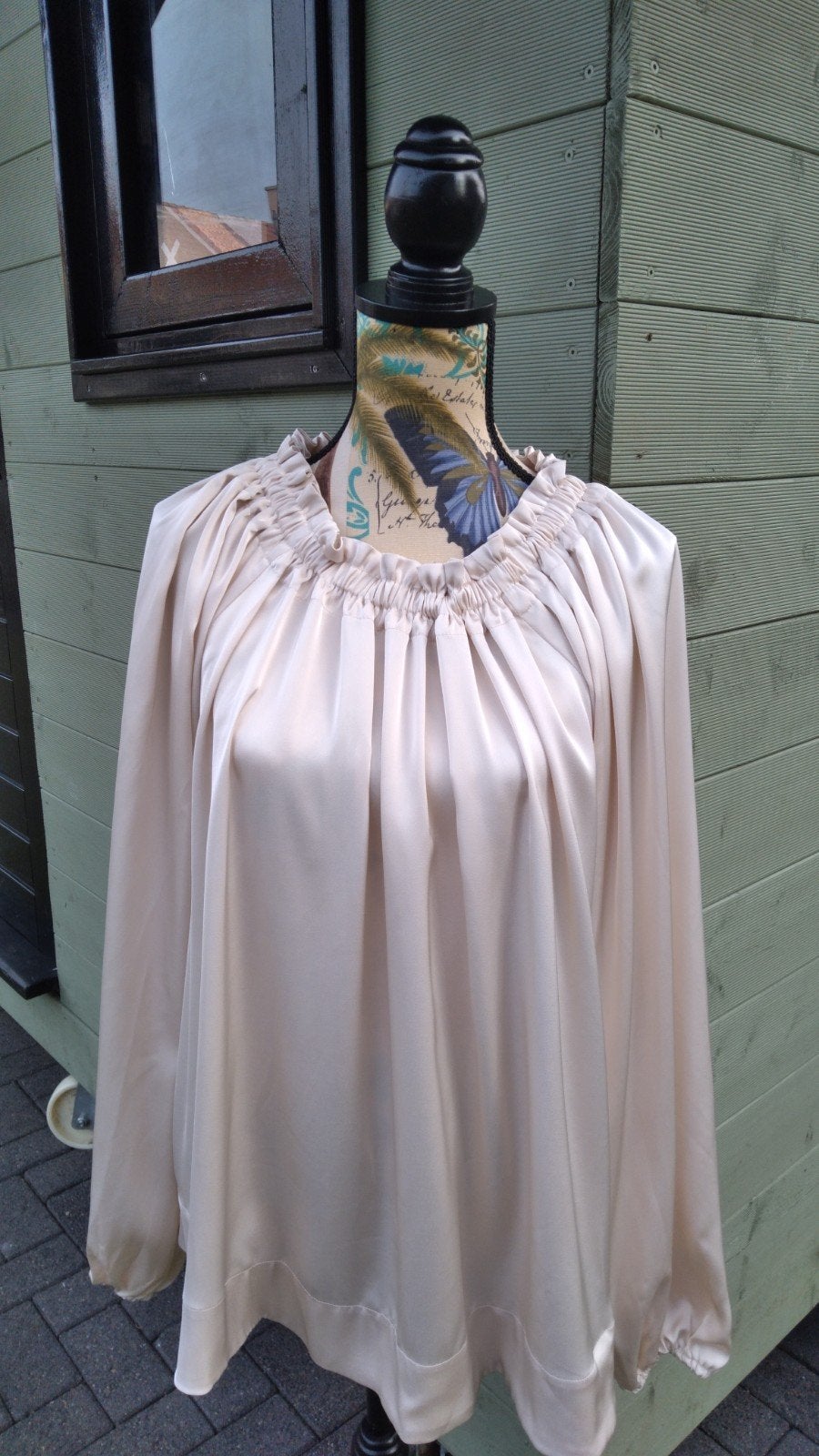 H&M blouse geplooid satijn M, Maat 38/40 (M), H&M, Overige kleuren, Verzenden