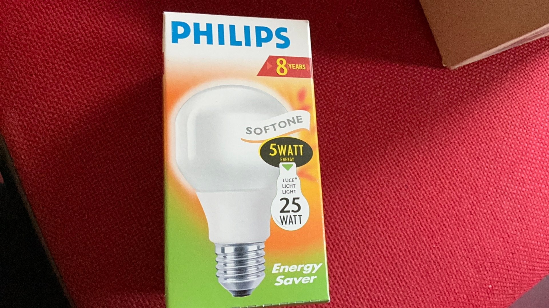 Philips softone E saver 5 watt equivalent 25 watt E 27, Philips, Nieuw, Spaarlamp, Neutraal wit