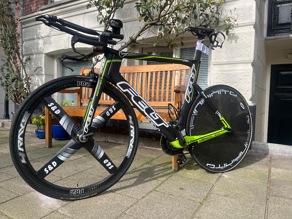 Ziek mooie en snelle Felt DA Tijdrit/Triathlonfiets maat L, 28 inch, Gebruikt, Velgrem, Meer dan 20 versnellingen