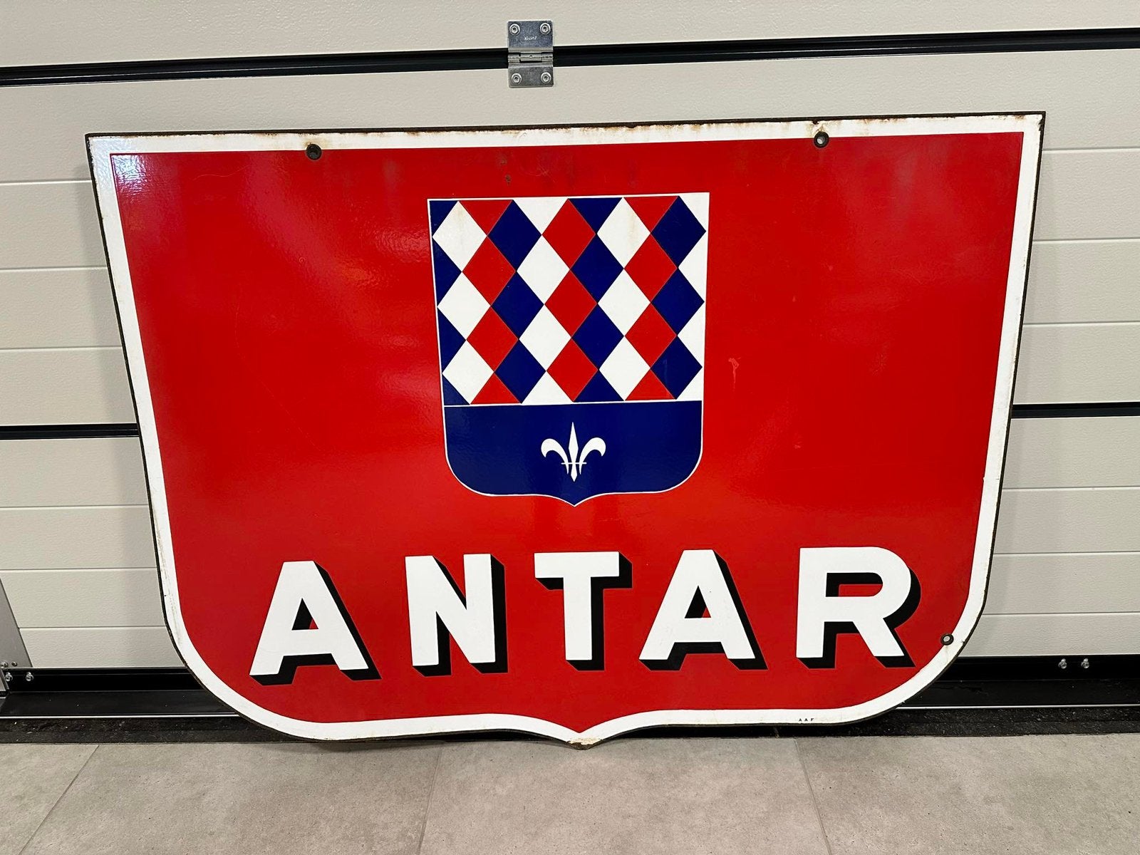 Antar olie groot enaille reclamebord 130x100, Ophalen, Reclamebord, ., Zo goed als nieuw