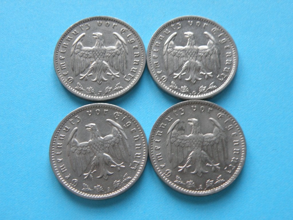 Duitsland 4 x 1 Mark 1934 en 1935, Verzenden, Duitsland, Setje