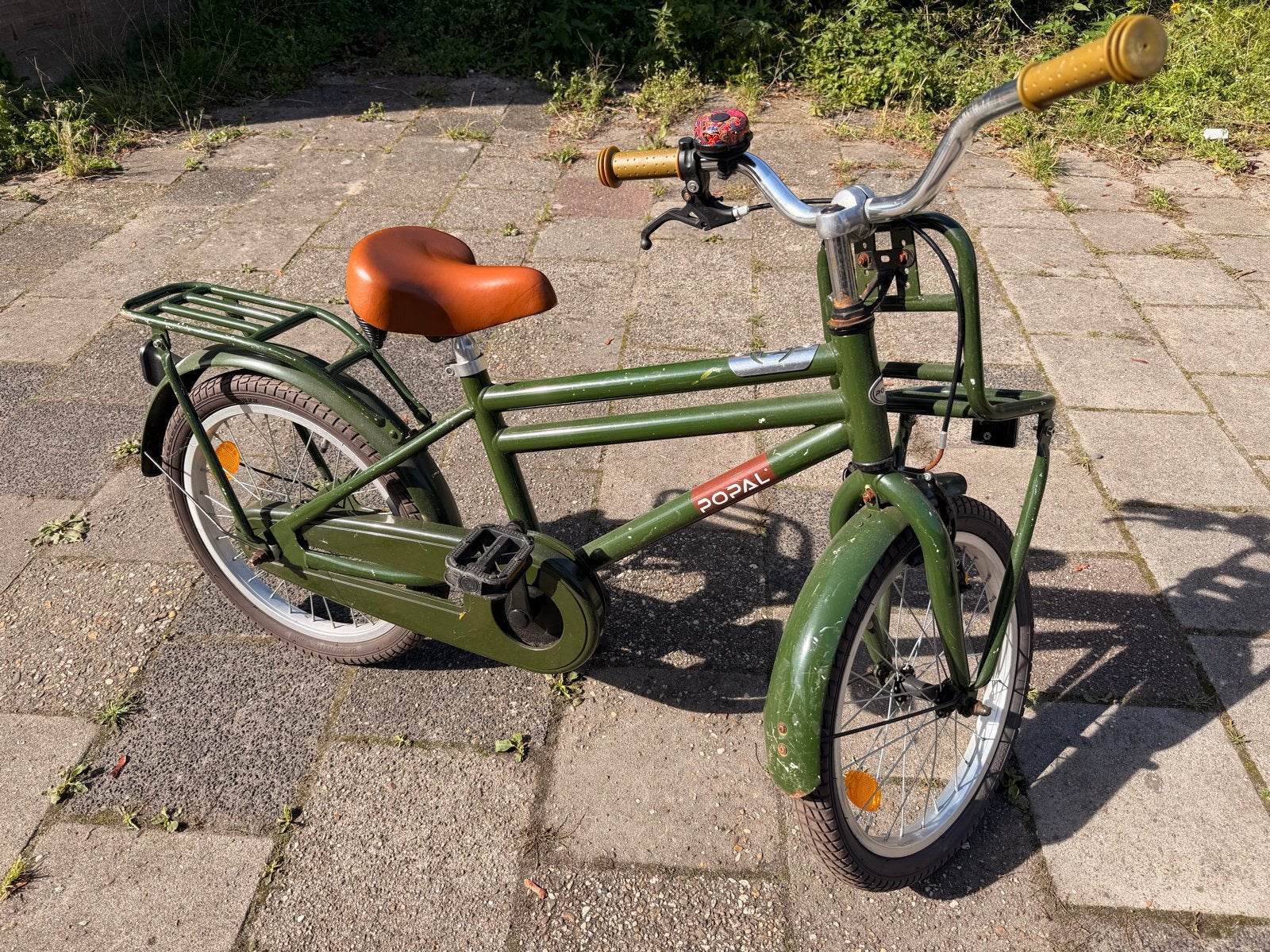 Popal Daily Dutch Basic 18 inch Kinderfiets - Groen, Ophalen, Gebruikt, Terugtraprem, 16 tot 20 inch