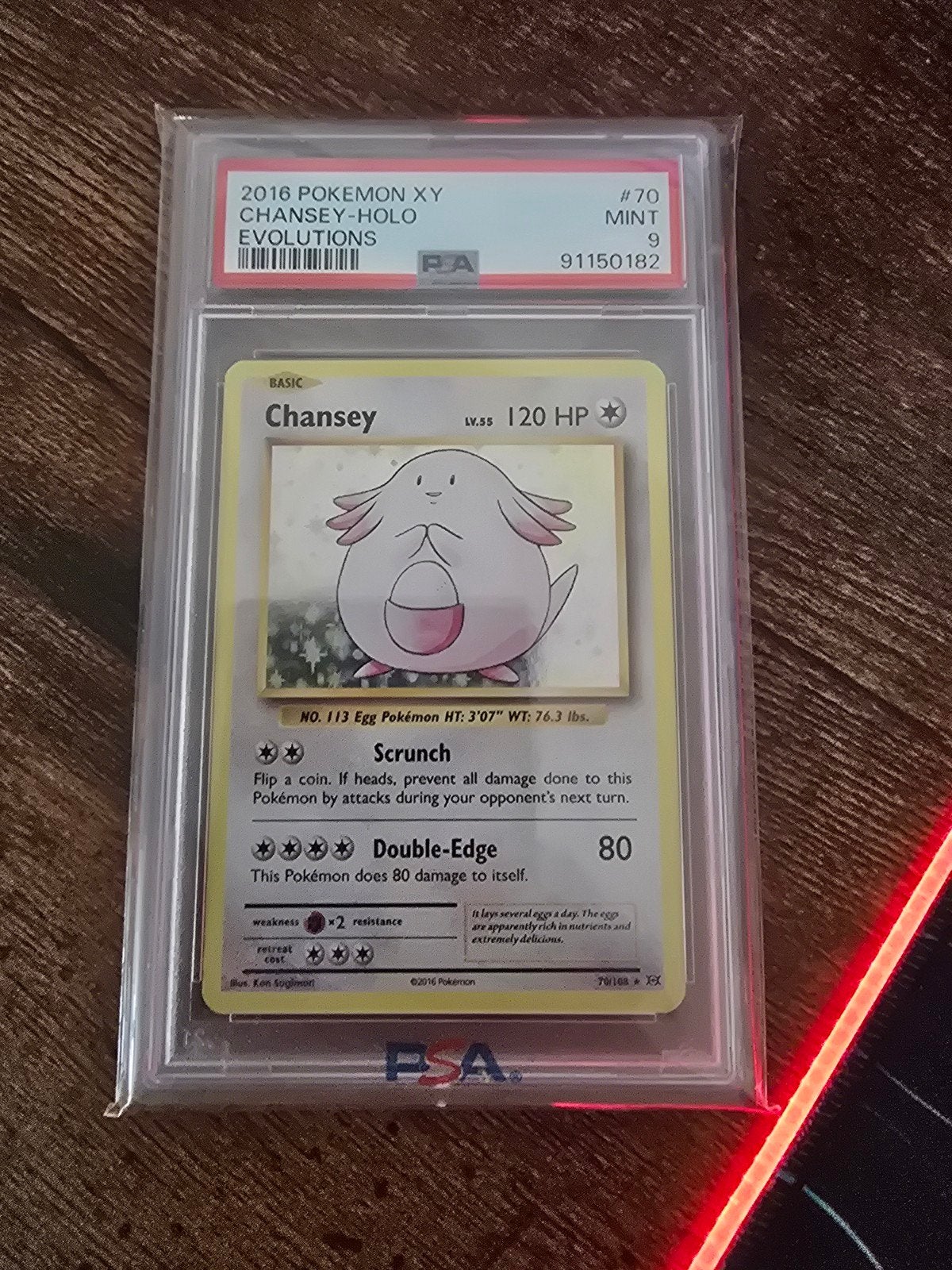PSA 9 MINT Chansey Holo 2016 Pokémon XY Evolutions #70, Hobby en Vrije tijd, Verzamelkaartspellen | Pokémon, Ophalen of Verzenden