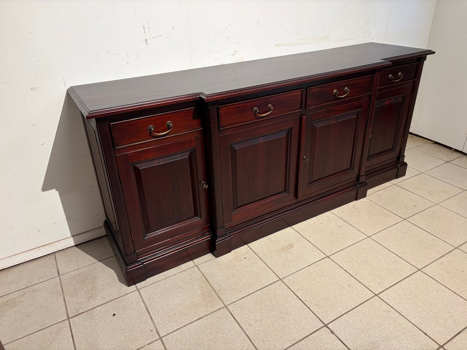 Massief Mahonie Dressoir met Breekfrond, Laden en Deuren, Antiek en Kunst, Ophalen