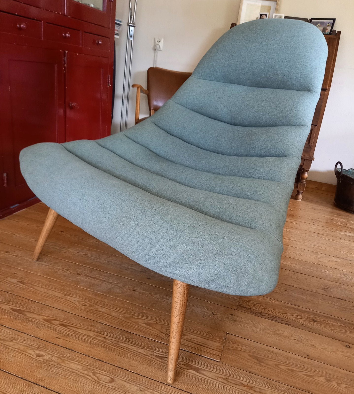 Eton lounge-stoel, groen-grijs wol melange, van Sofa Company, Huis en Inrichting, Banken | Sofa's en Chaises Longues, Ophalen