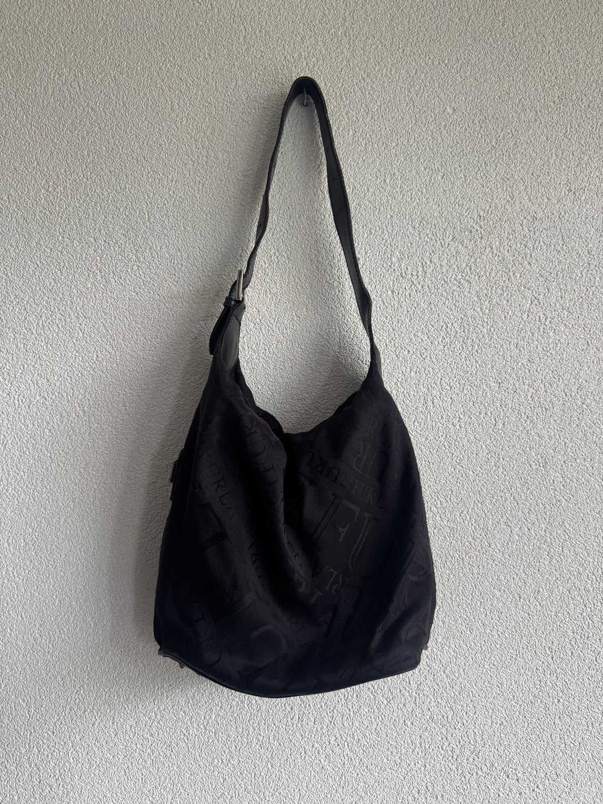 Furla hobo stijl schouder tas met logo print, Furla, Schoudertasje, Zwart, Ophalen of Verzenden