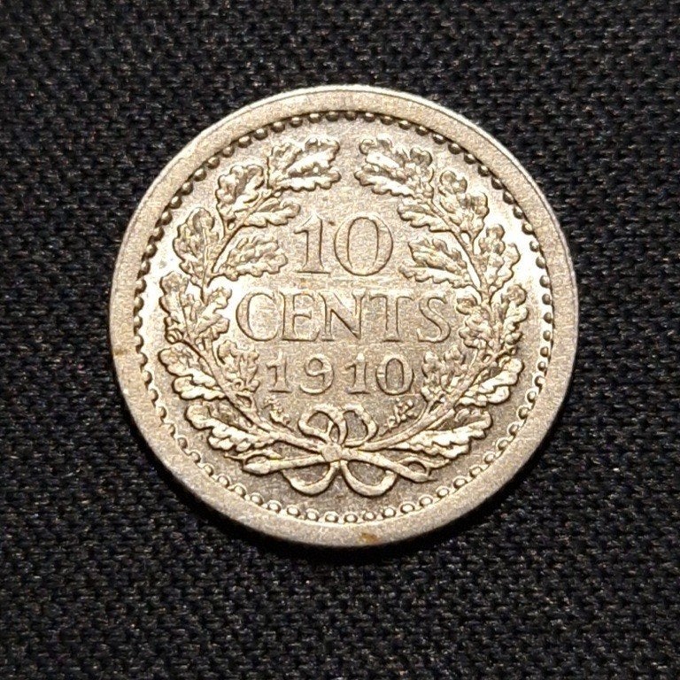 10 cent 1910, Postzegels en Munten, Munten | Nederland, Verzenden, Zilver, 10 cent, Koningin Wilhelmina