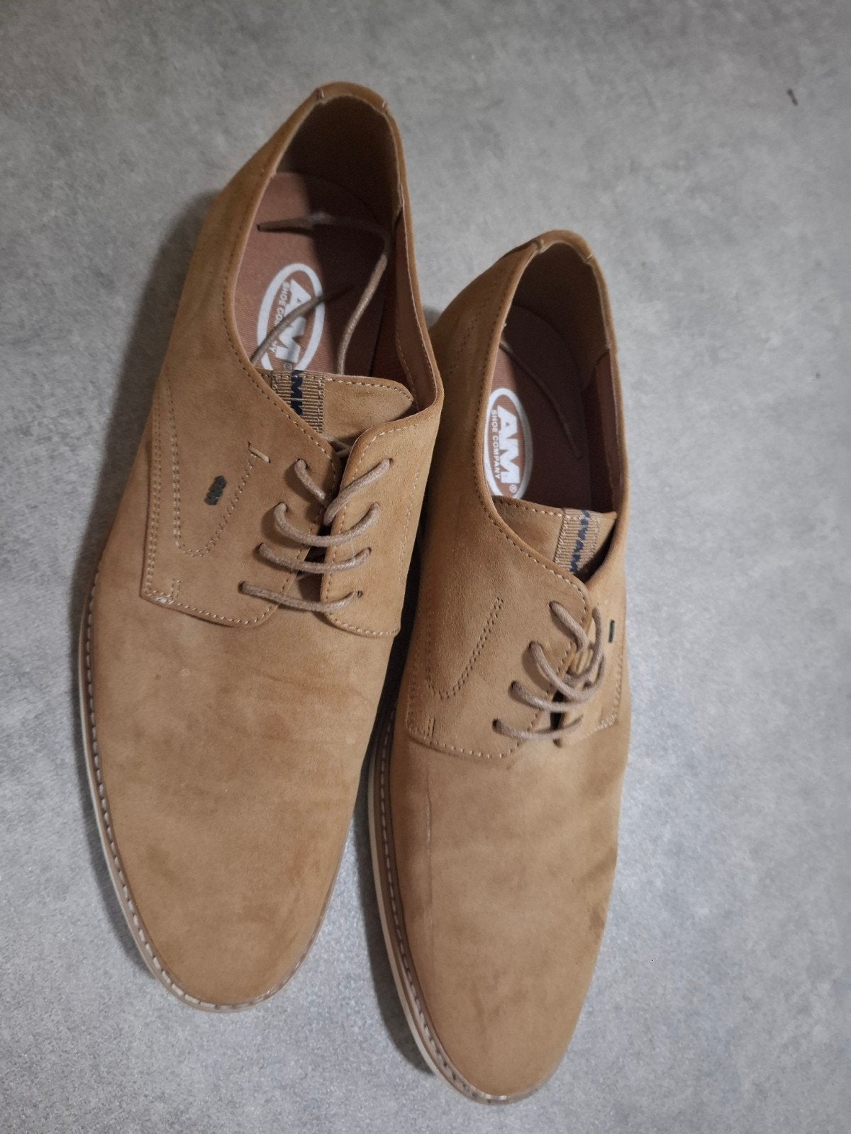 AM Shoes suède veterschoenen - Maat 46, Bruin, Zo goed als nieuw, Veterschoenen, AM Shoes
