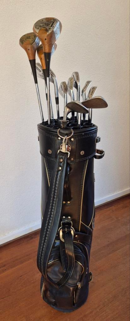 Mooie stevige leren Ben Sayers golftas, Ophalen, Gebruikt, Set
