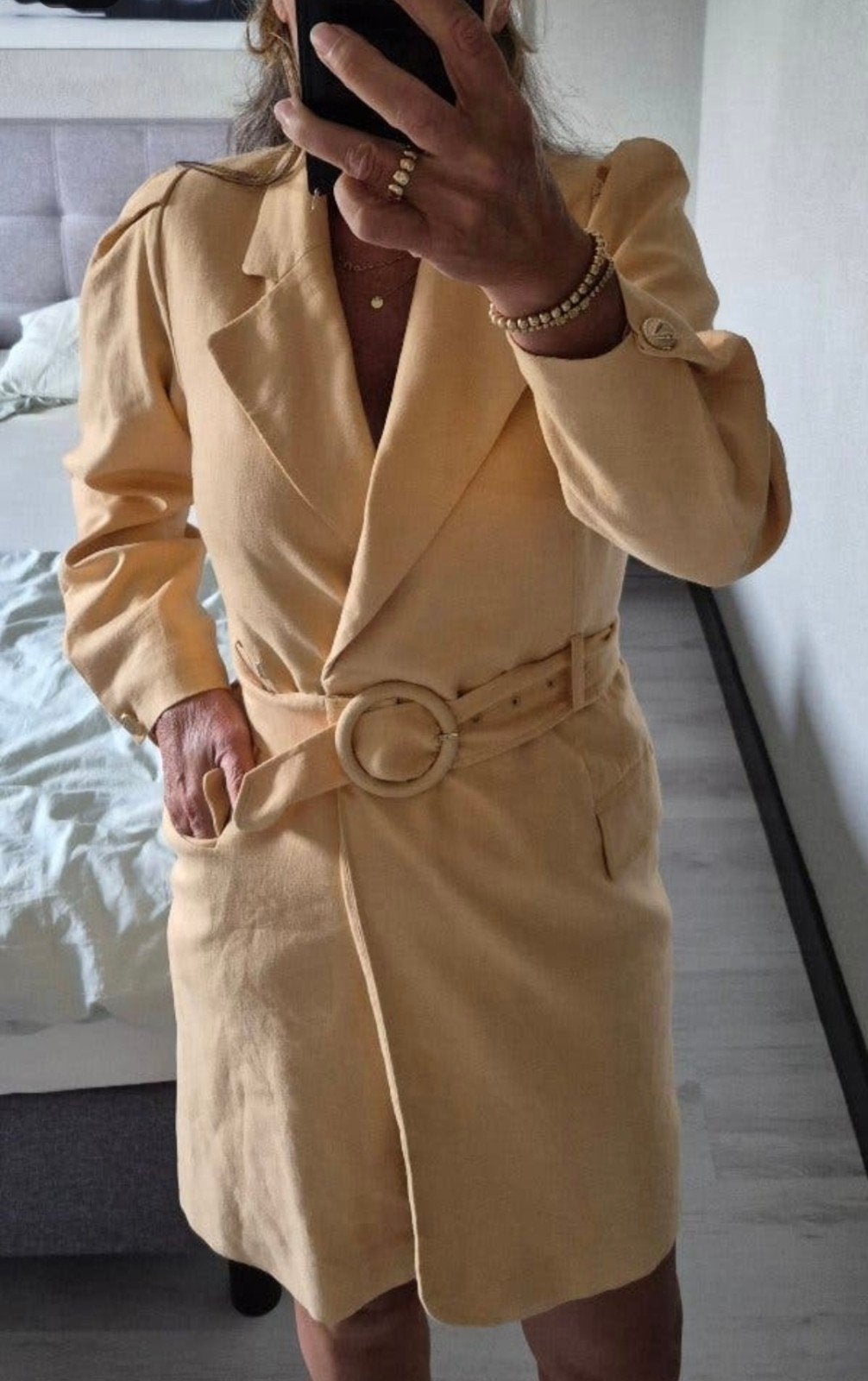 Prachtige blazer dress van Josh V, maat XS, Beige, Ophalen of Verzenden, Zo goed als nieuw, Maat 34 (XS) of kleiner
