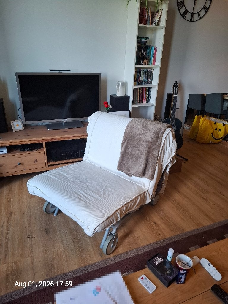 IKEA PS Lovas Bedstoel/Slaapfauteuil, Huis en Inrichting, Slaapkamer | Slaapbanken, Ophalen, Gebruikt, Eenpersoons, 190 cm of minder