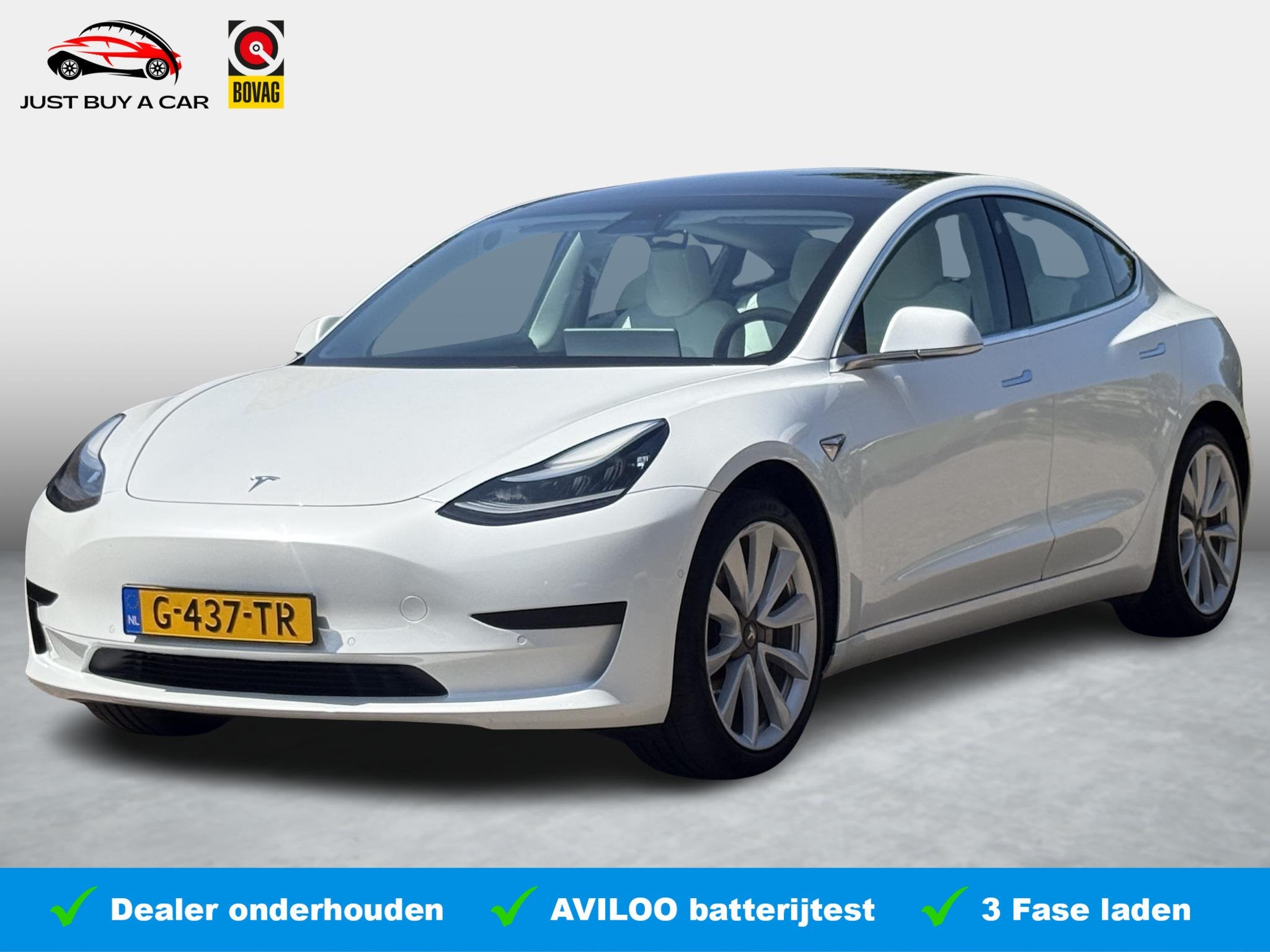Tesla Model 3 Standard RWD Plus 60 kWh SOH 84,8% / Trekhaak, 238 pk, Gebruikt, Zwart, Met garantie (alle)