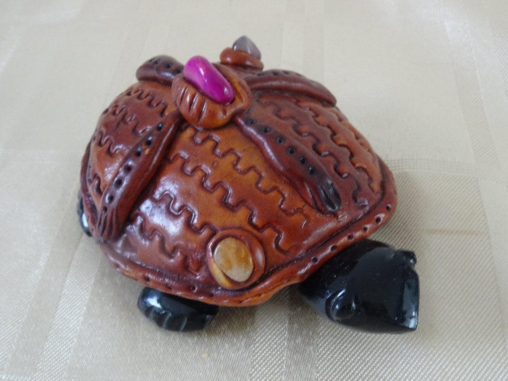 Vintage edelstenen mineralen schildpad edelsteen, Ophalen of Verzenden, Overige typen