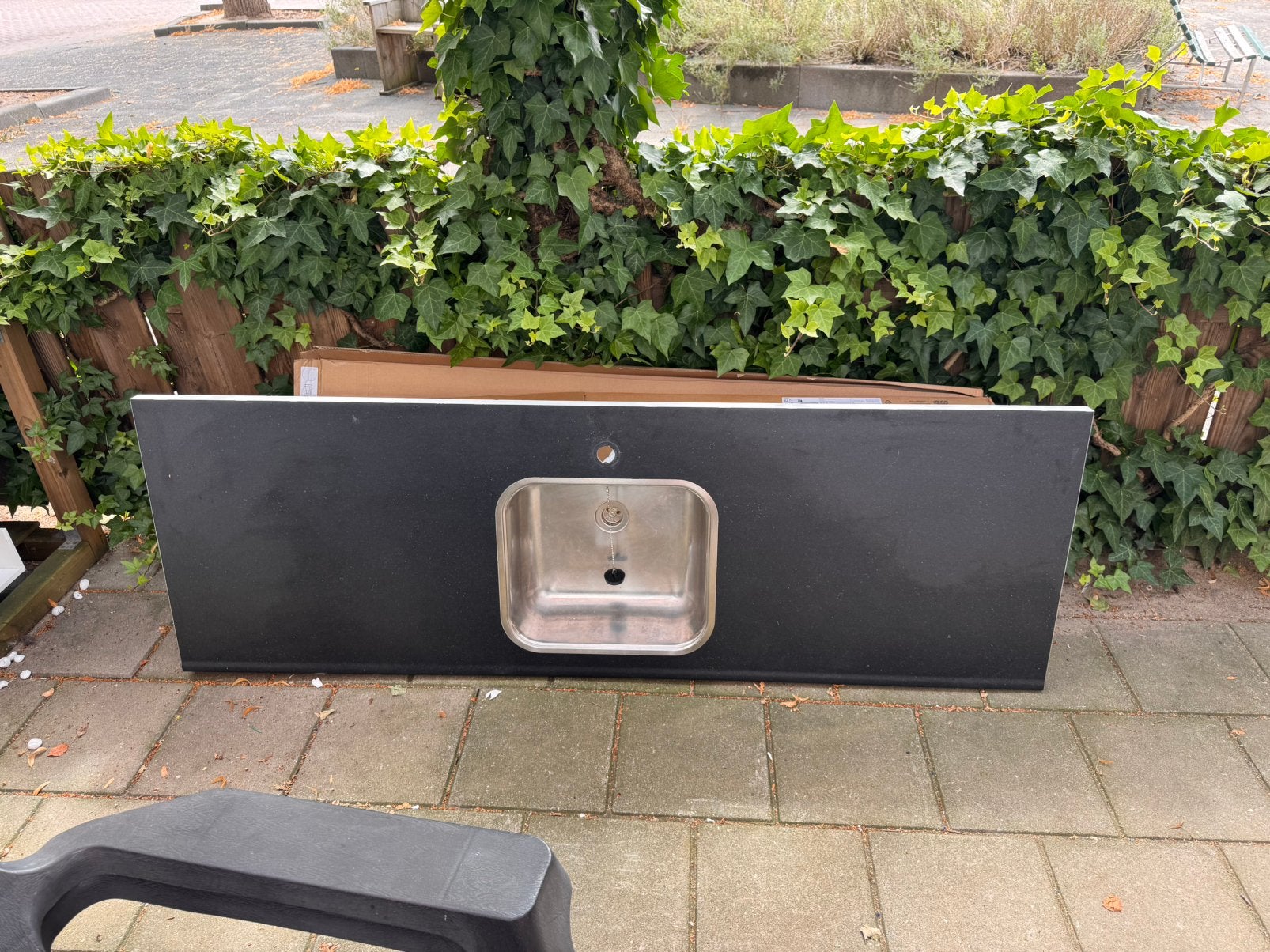 Aanrechtblad met wasbak, Huis en Inrichting, Keuken | Keukenelementen, Ophalen, 50 tot 100 cm, Zo goed als nieuw, Minder dan 100 cm