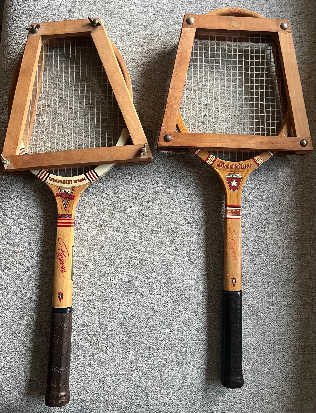 Vintage Pinguin tennisrackets, Ophalen of Verzenden, Gebruikt, Racket, Overige merken