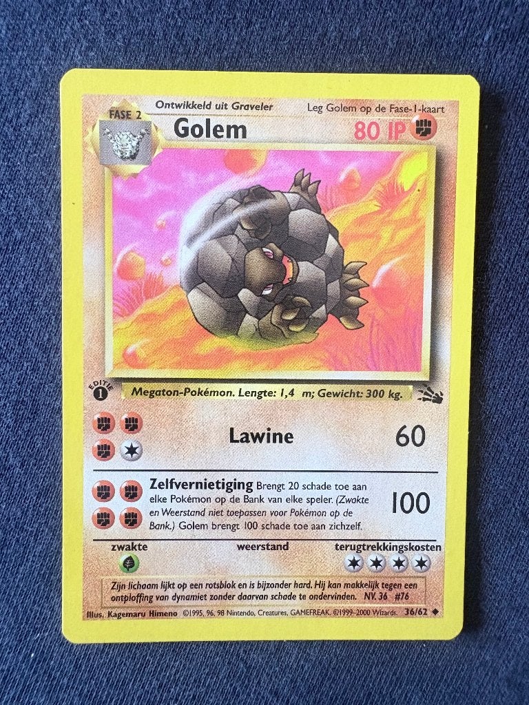 Golem 1st Edition - Fossil 36/62 - Mint, Ophalen of Verzenden, Nieuw