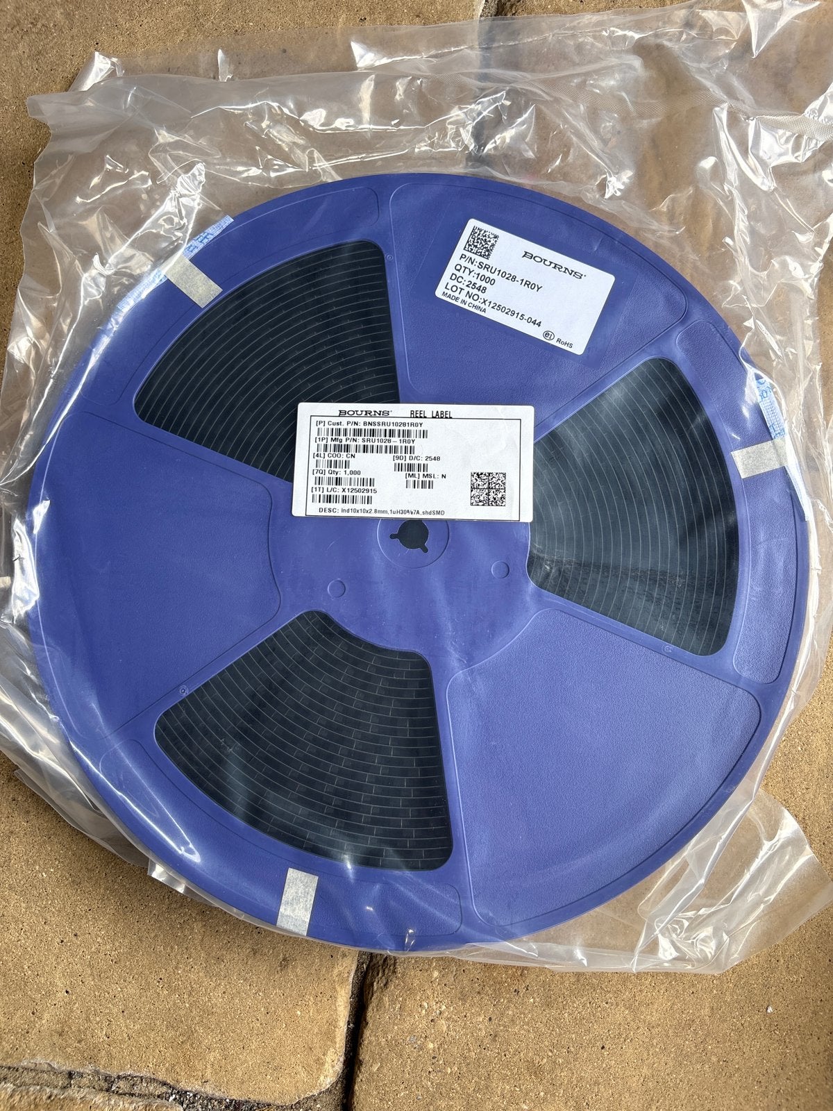 Bourns SRU1028-1R0Y SMD Inductor Spoel 1uH 7A, Ophalen of Verzenden, Nieuw