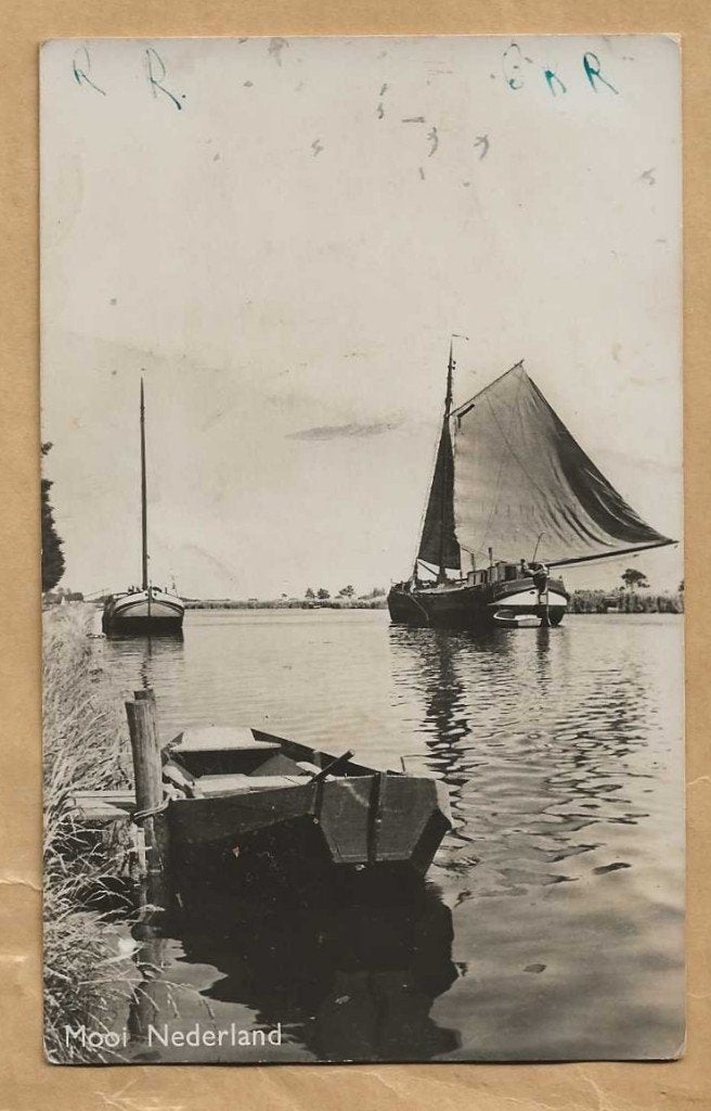 Oude ansichtkaart: Mooi Nederland met zeilboten, Ophalen of Verzenden, Voor 1920, Gelopen