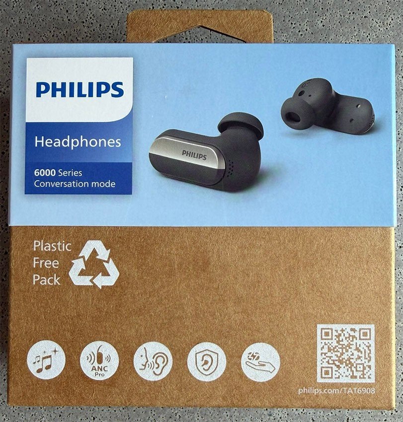 Philips oortjes TAT6908BK/00, Zwart, In gehoorgang (in-ear), Bluetooth, Nieuw