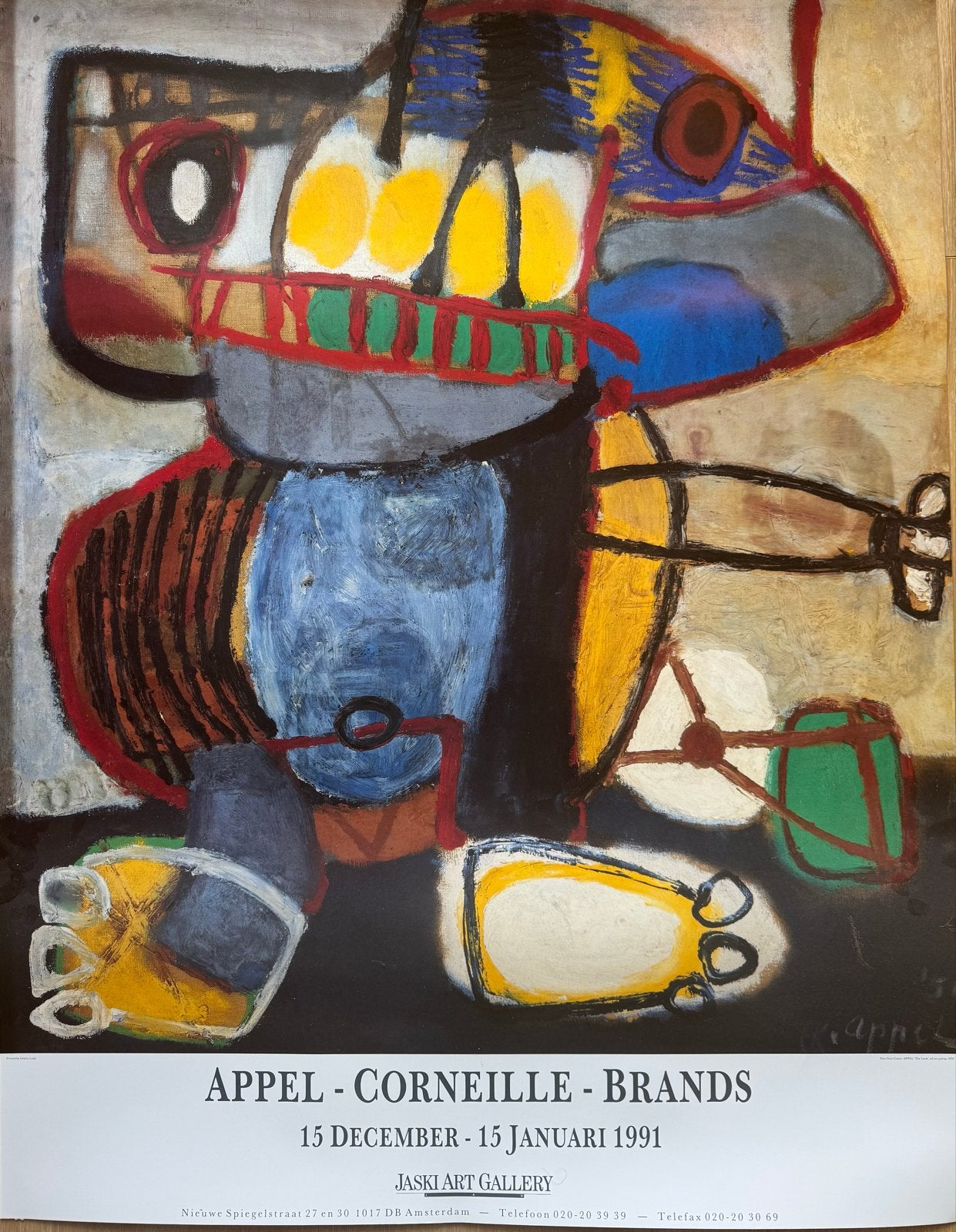 Karel Appel tentoonstellingsposter cobra poster /  affiche, Expressionistisch, Ophalen of Verzenden, Overige onderwerpen, Papier