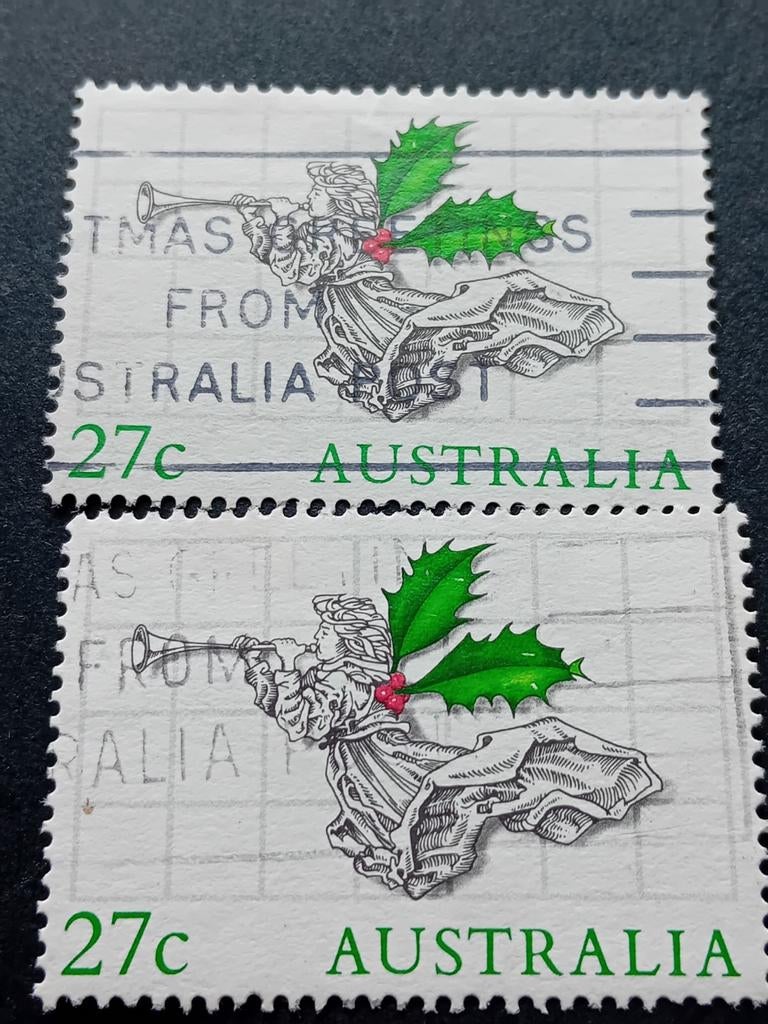 Australische Kerstzegels 27c - Engel met Hulst (2 stuks), Ophalen of Verzenden, Postfris, Overige thema's