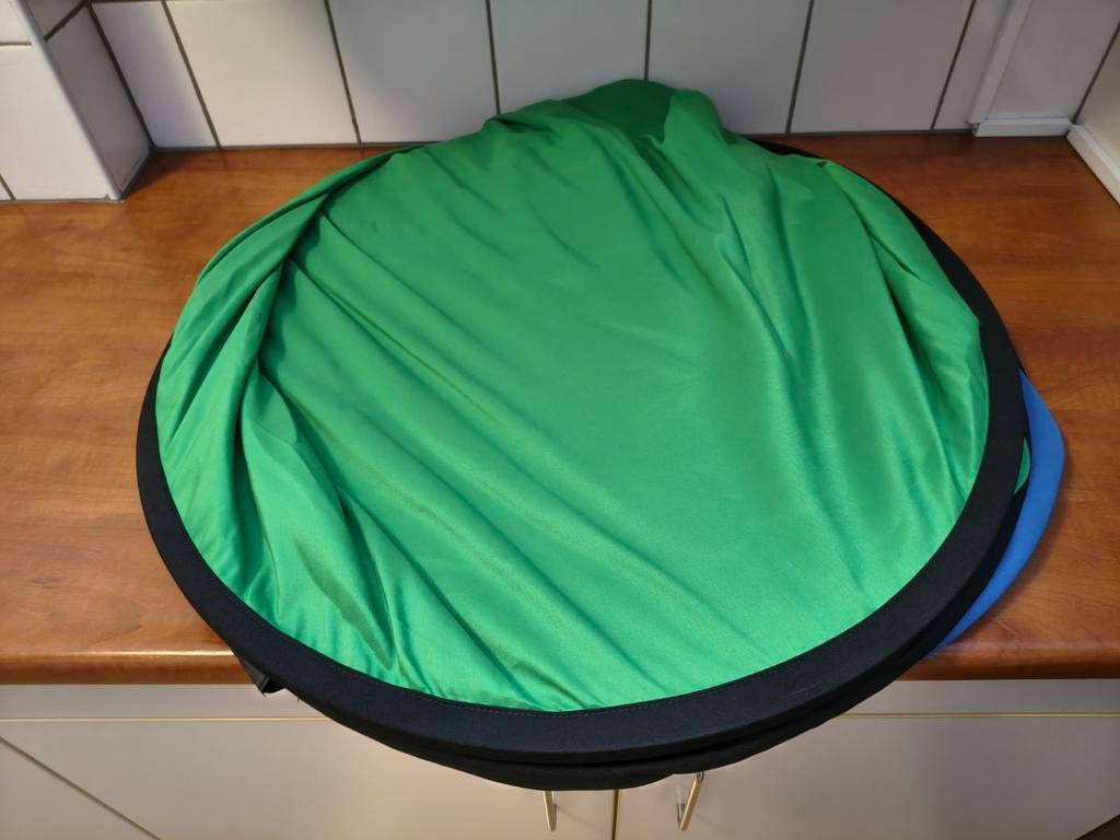Neewer opvouwbare achtergrond (Blauw/Groen) – 1,5 x 2 m, Ophalen of Verzenden, Zo goed als nieuw, Achtergrond