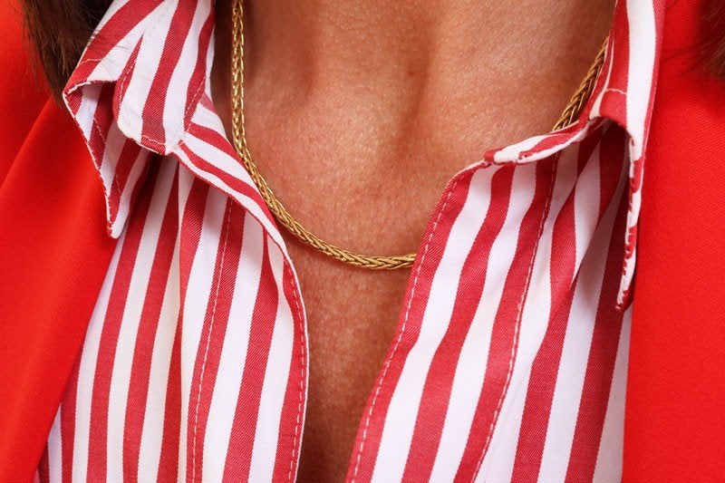 14 Karaat Gouden Vossenstaart Collier – 45 cm, Ophalen of Verzenden, Zo goed als nieuw, Goud, Goud