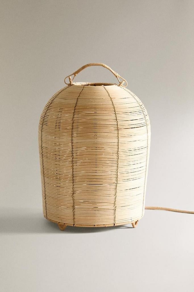 Zara home tafellamp 2x nieuw, Huis en Inrichting, Lampen | Lampenkappen, 25 tot 50 cm, Beige, Rond, Nieuw