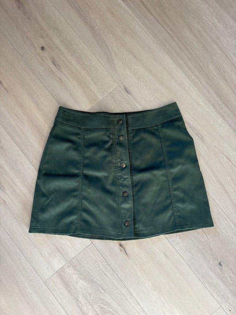 Groene suède look rok maat L – boho stijl, Maat 42/44 (L), Ophalen of Verzenden, Zo goed als nieuw, Costes