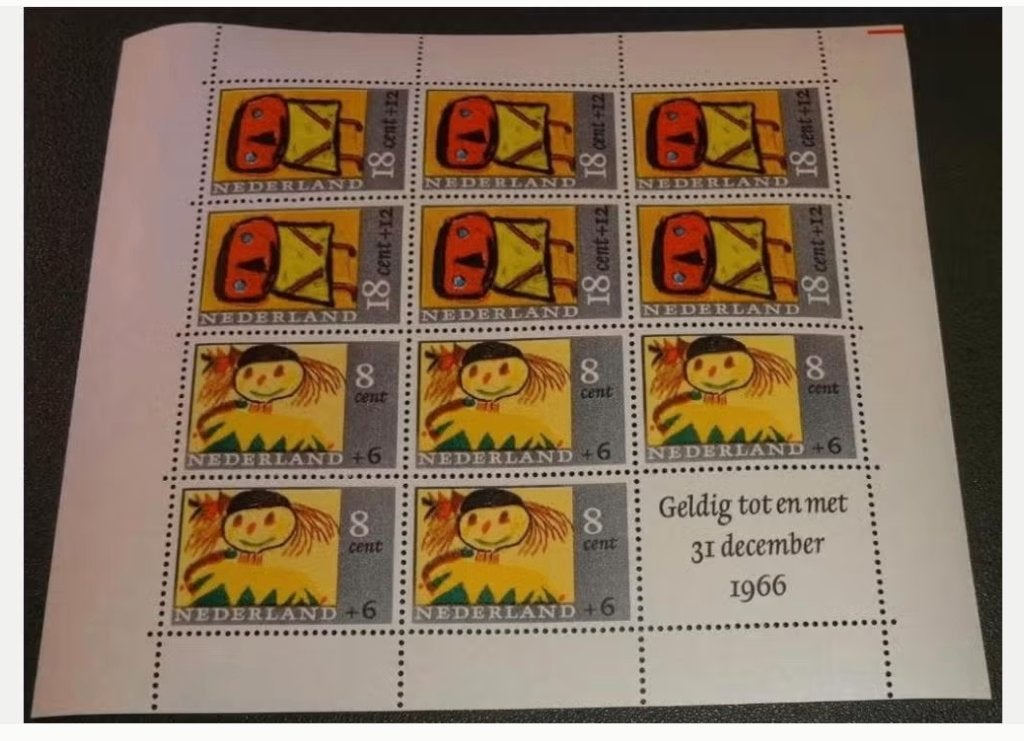 Blok Kinderpostzegels 1965 - met rood streepje - 854, Postzegels en Munten, Postzegels | Nederland, Verzenden, Na 1940, Postfris