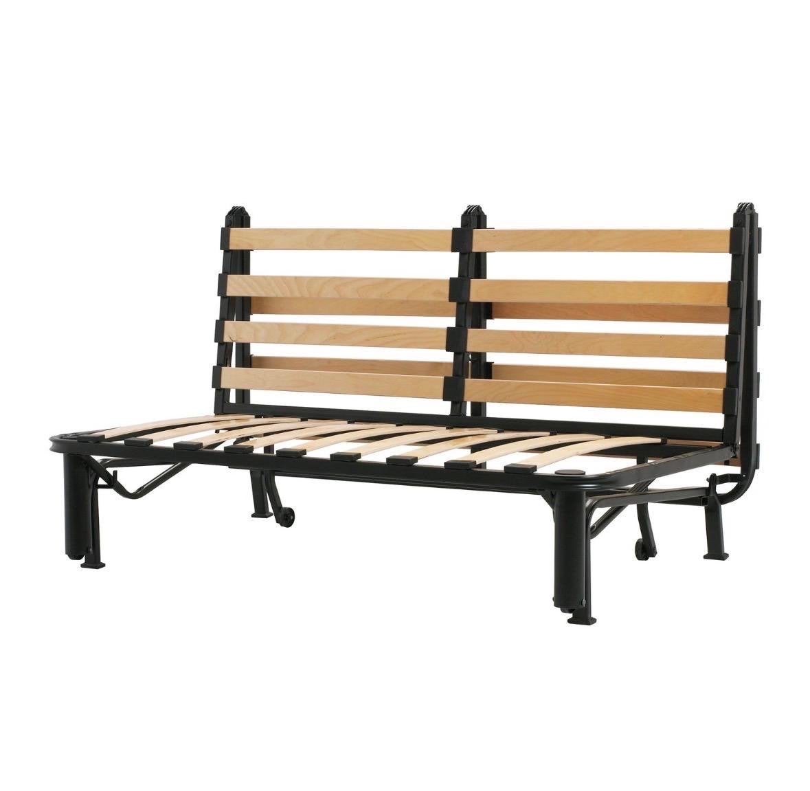 IKEA BEDDINGE slaapbank frame, 2-zits, Gebruikt, Zwart, Tweepersoons, 200 cm