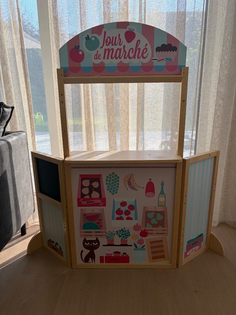 Jour de marché - speelgoedwinkel -, Kinderen en Baby's, Speelgoed | Houten speelgoed, Ophalen, Zo goed als nieuw, Meubelstuk of Keukentje