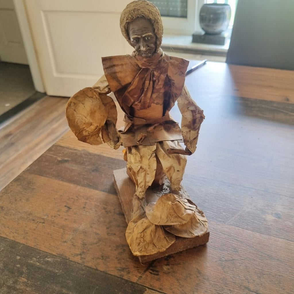 Vintage Folk Art Paper Mache papier maché pop poppen, Ophalen of Verzenden