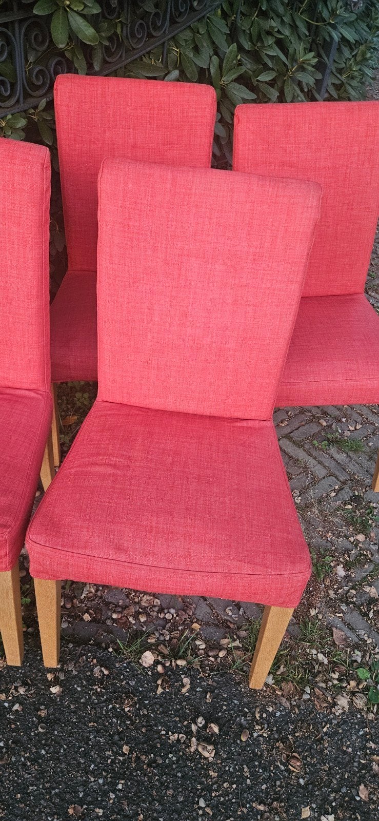 Set van 4 rode eetkamerstoelen, Huis en Inrichting, Ophalen, Gebruikt, Rood, Vier