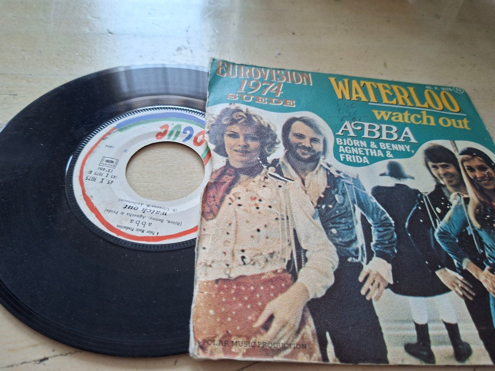 ABBA - Waterloo (Eurovision 1974) 7 inch vinyl single, Cd's en Dvd's, Gebruikt, 7 inch, Ophalen of Verzenden, Pop