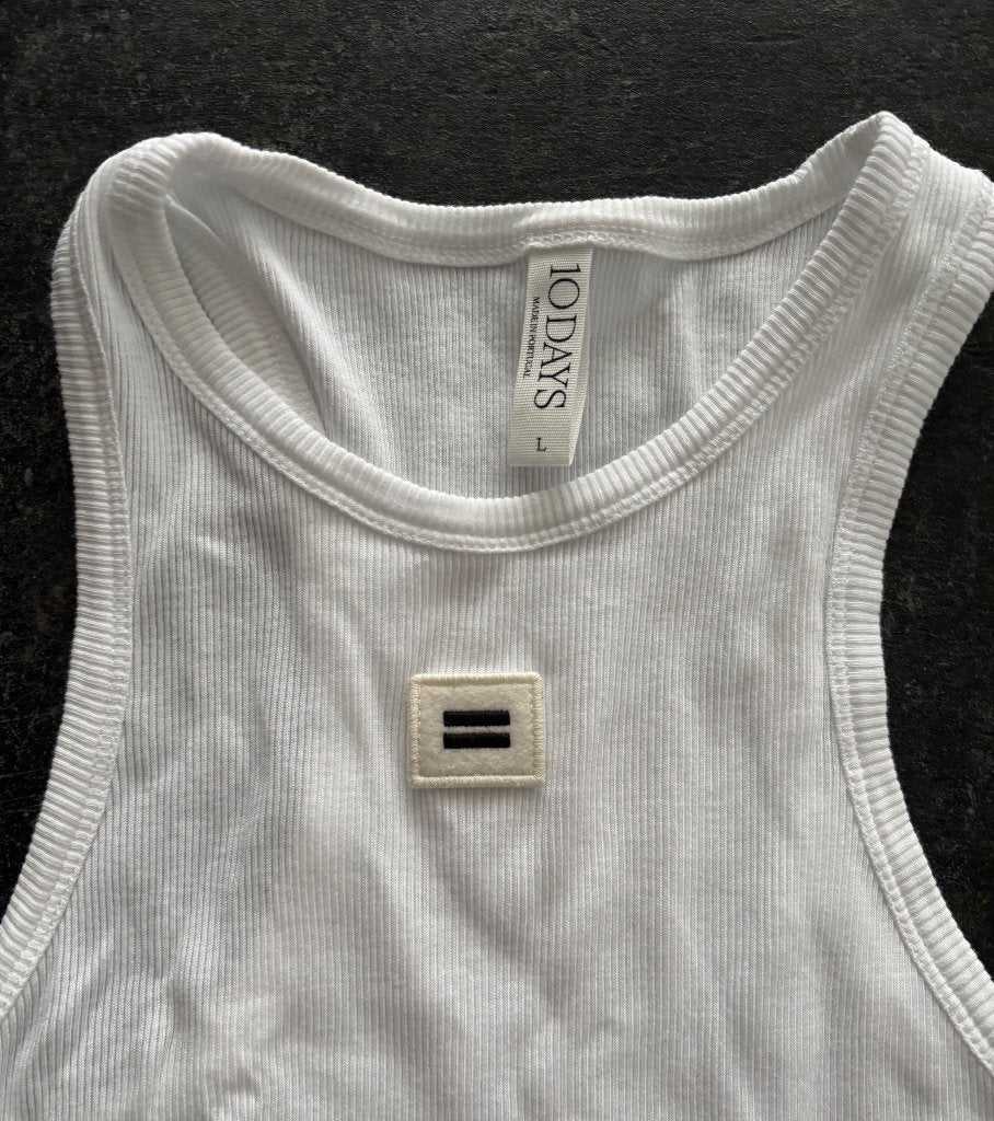 10days logo top / singlet maat L wit, Maat 38/40 (M), Verzenden, Wit, 10days