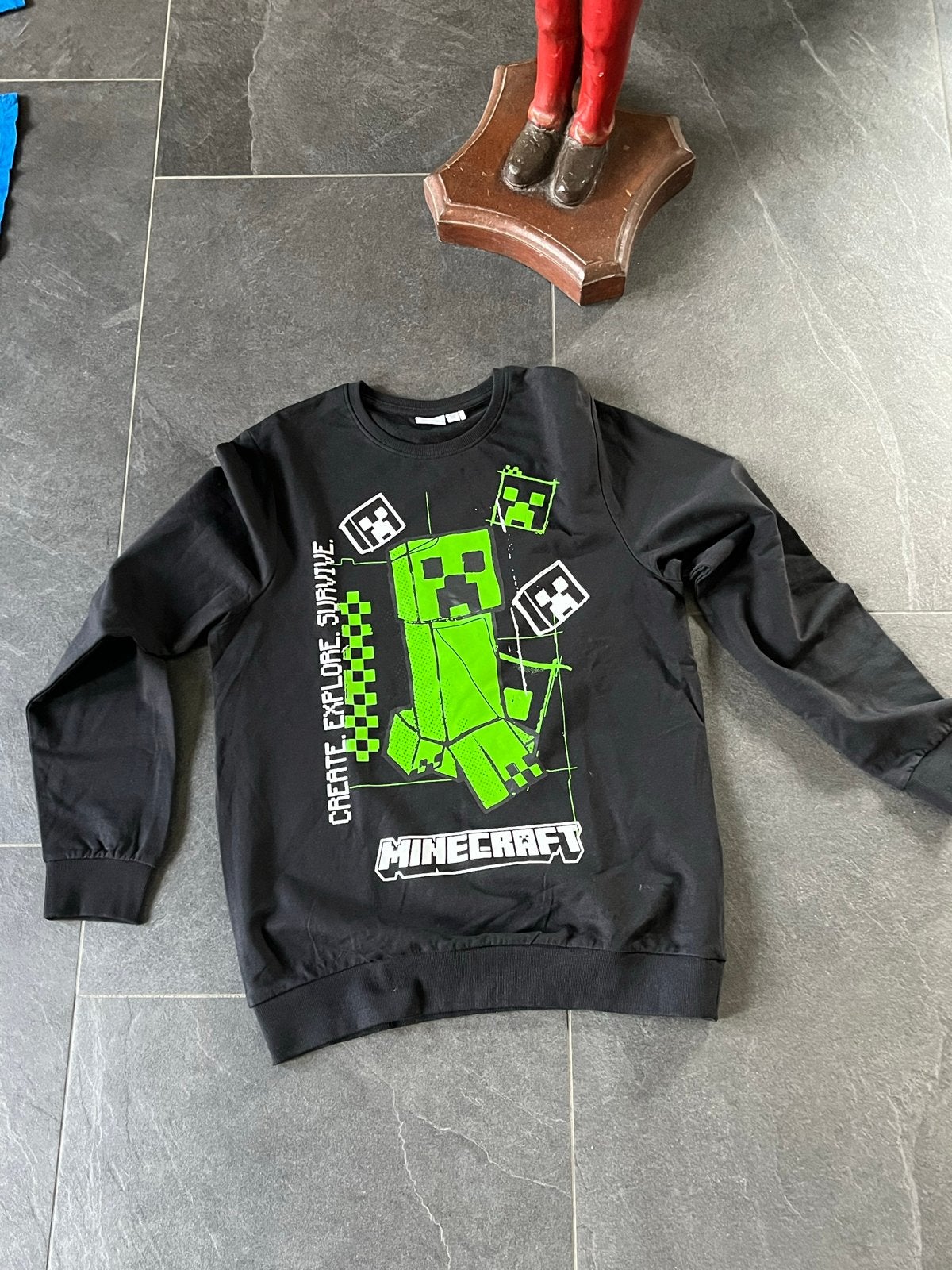 Zo goed als nieuwe Minecraft trui maat 164-170, Ophalen of Verzenden, Zo goed als nieuw, Jongen, Trui of Vest