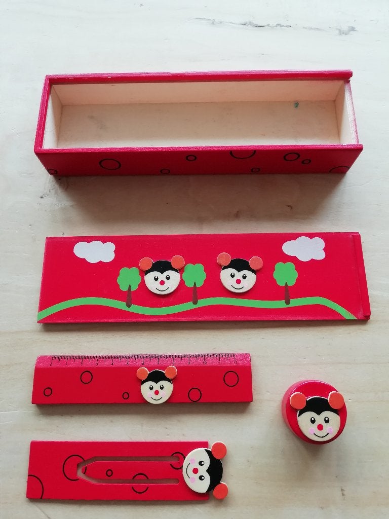 Houten pennenbakje set, Ophalen of Verzenden, Zo goed als nieuw, Overige typen